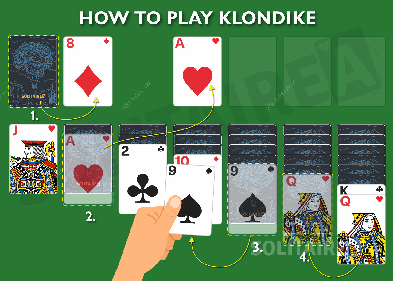 Cara memainkan game online Klondike Solitaire